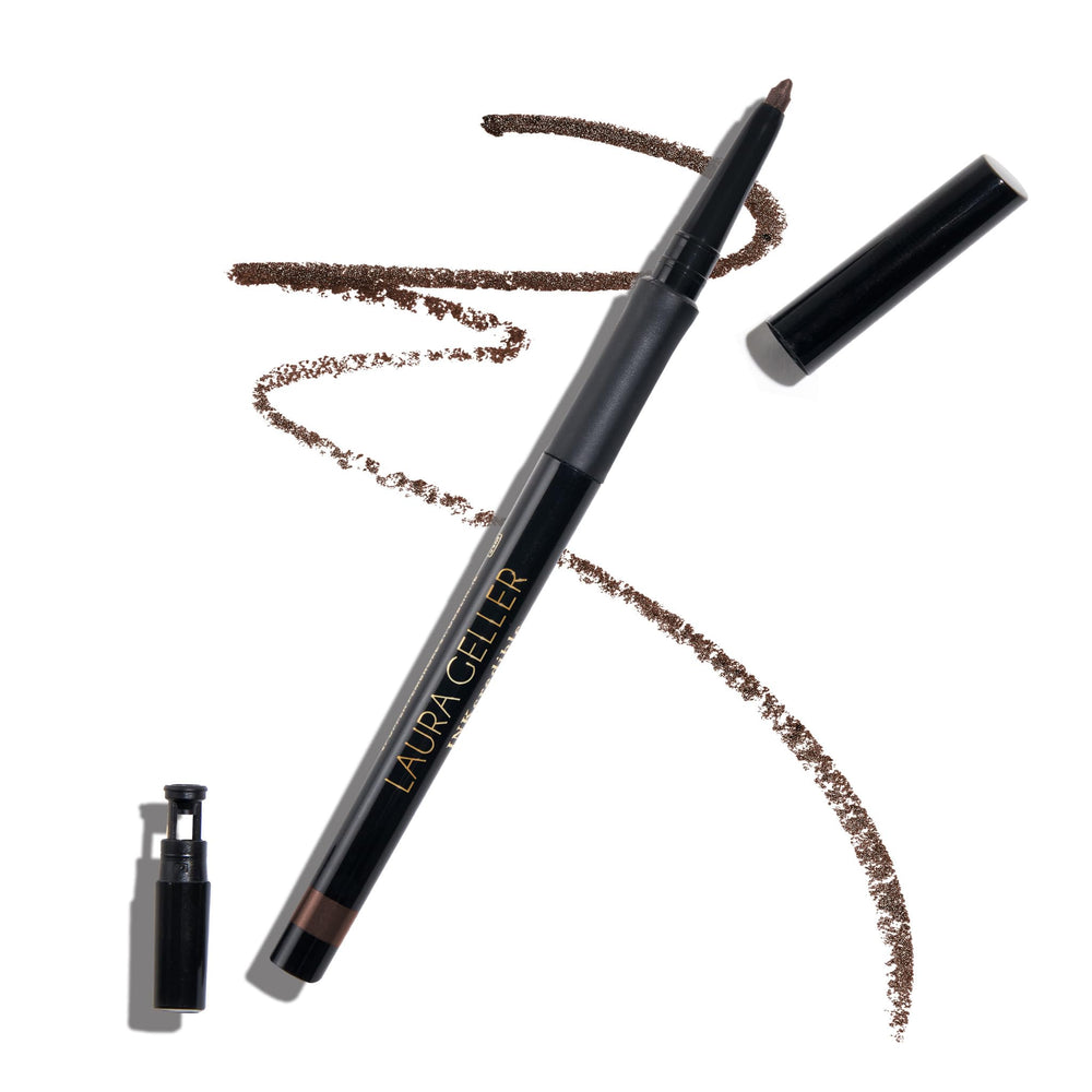 Laura Geller INKCredible Gel Eyeliner Brown Eyed Girl closeup defining eyes with waterproof pigment