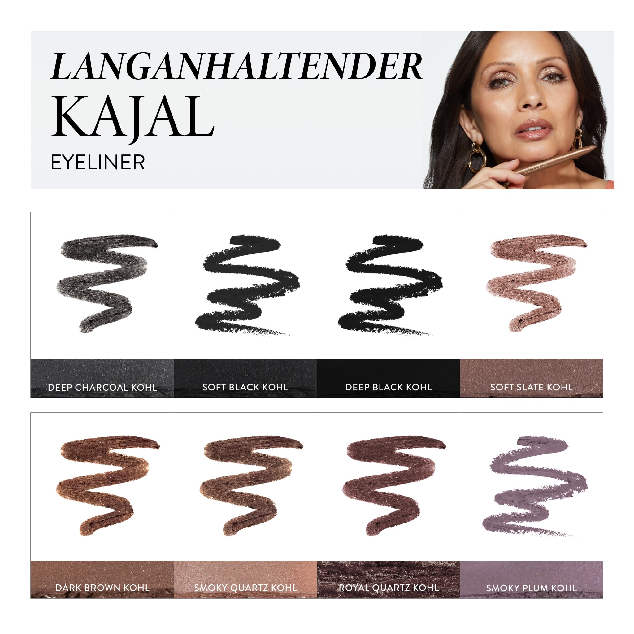 Laura Geller Kajal, textura suave para deslizamiento uniforme.