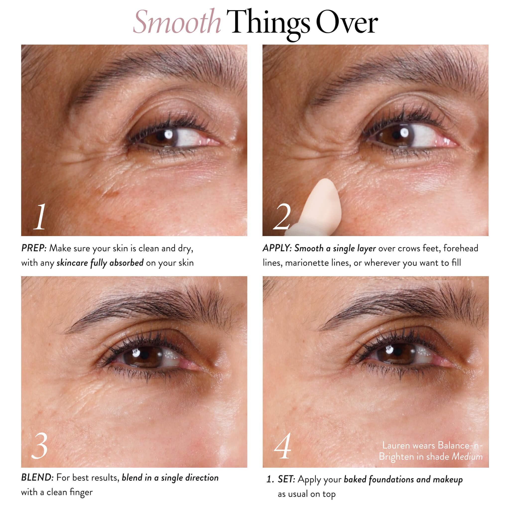 Laura Geller Line Smoother, piel madura se beneficia de un acabado más uniforme.