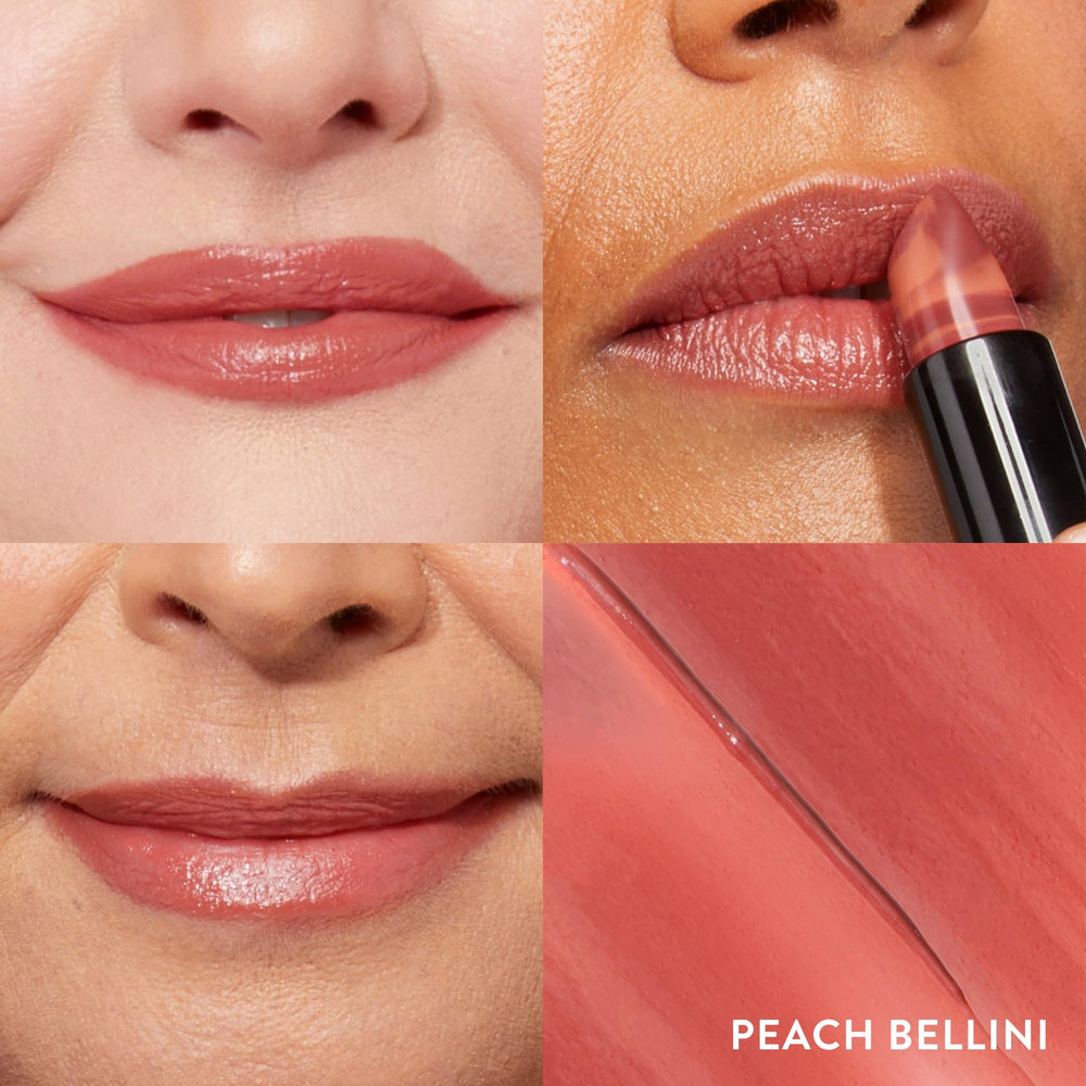 Aplicación en el centro de los labios con Laura Geller New York, color uniforme.