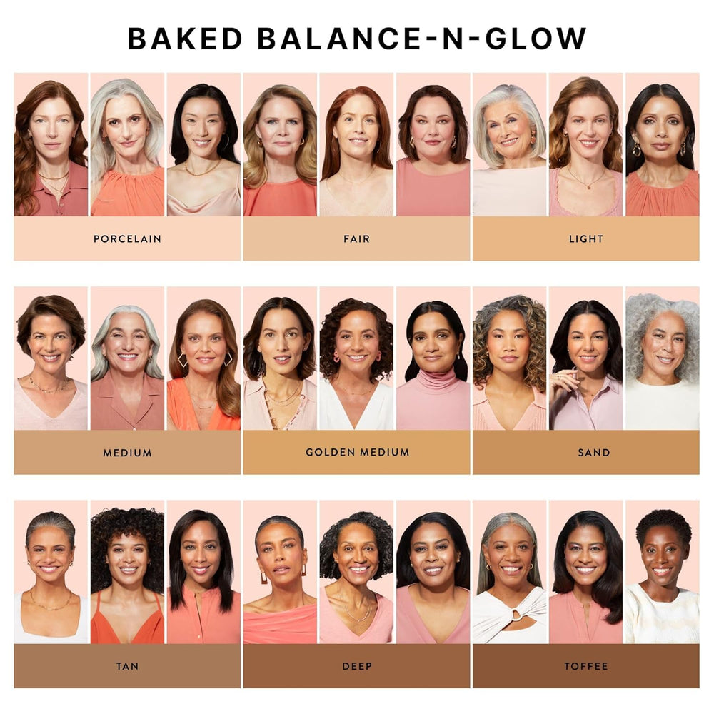 Laura Geller New York Balance-N-Glow, aplicación con brocha retráctil para retoques ligeros.