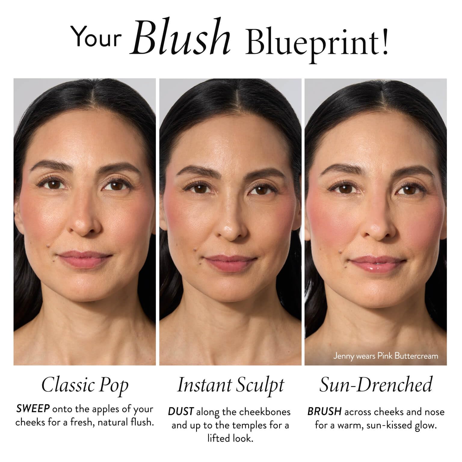 Laura Geller New York Blush-n-Brighten application sur les joues pour un rendu lumineux.