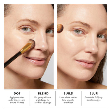 Brocha de Laura Geller New York para corrector líquido o crema, acabado suave.