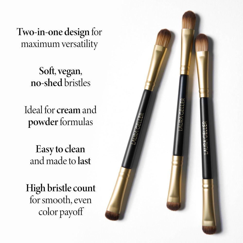 Brocha vegana y libre de crueldad de Laura Geller New York para maquillaje responsable.