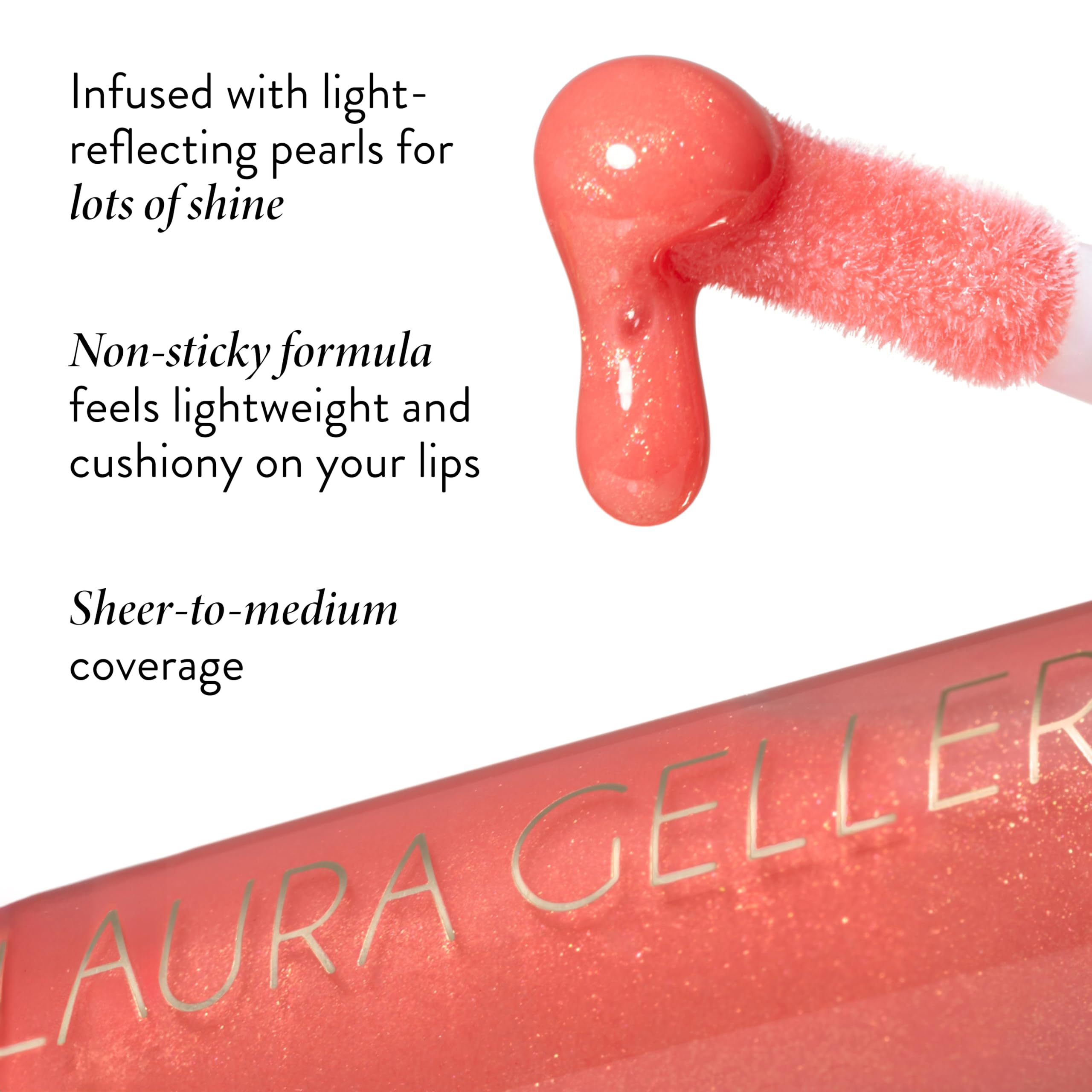 Aplicador del Color Luster Lip Gloss para brillo luminoso y cómodo.