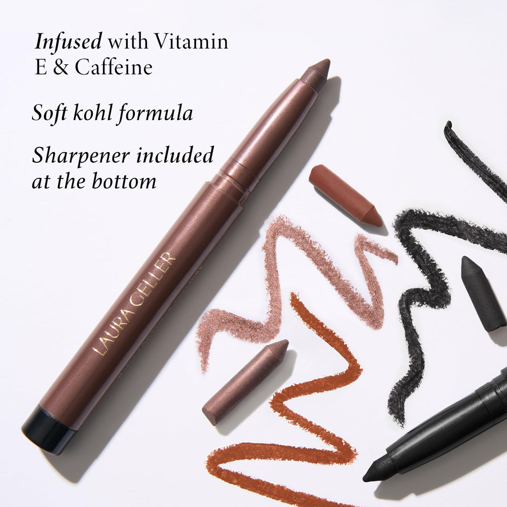 Laura Geller New York Kajal con vitamina E y cafeína, cuidado suave para párpados.