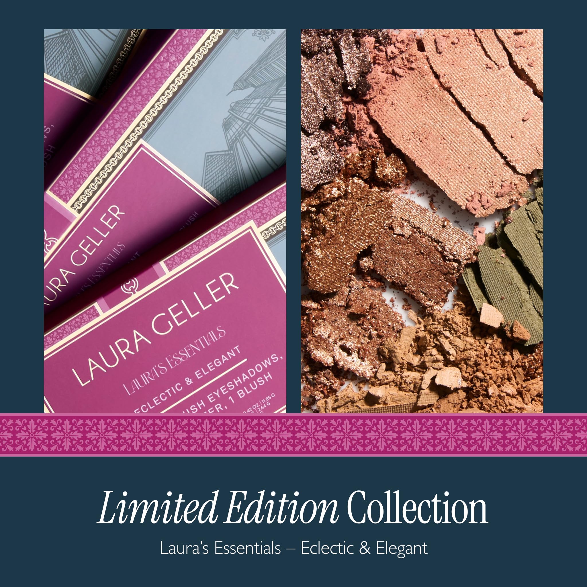 Laura Geller New York Laura's Essentials blush powder adds warmth and glow to the cheeks.