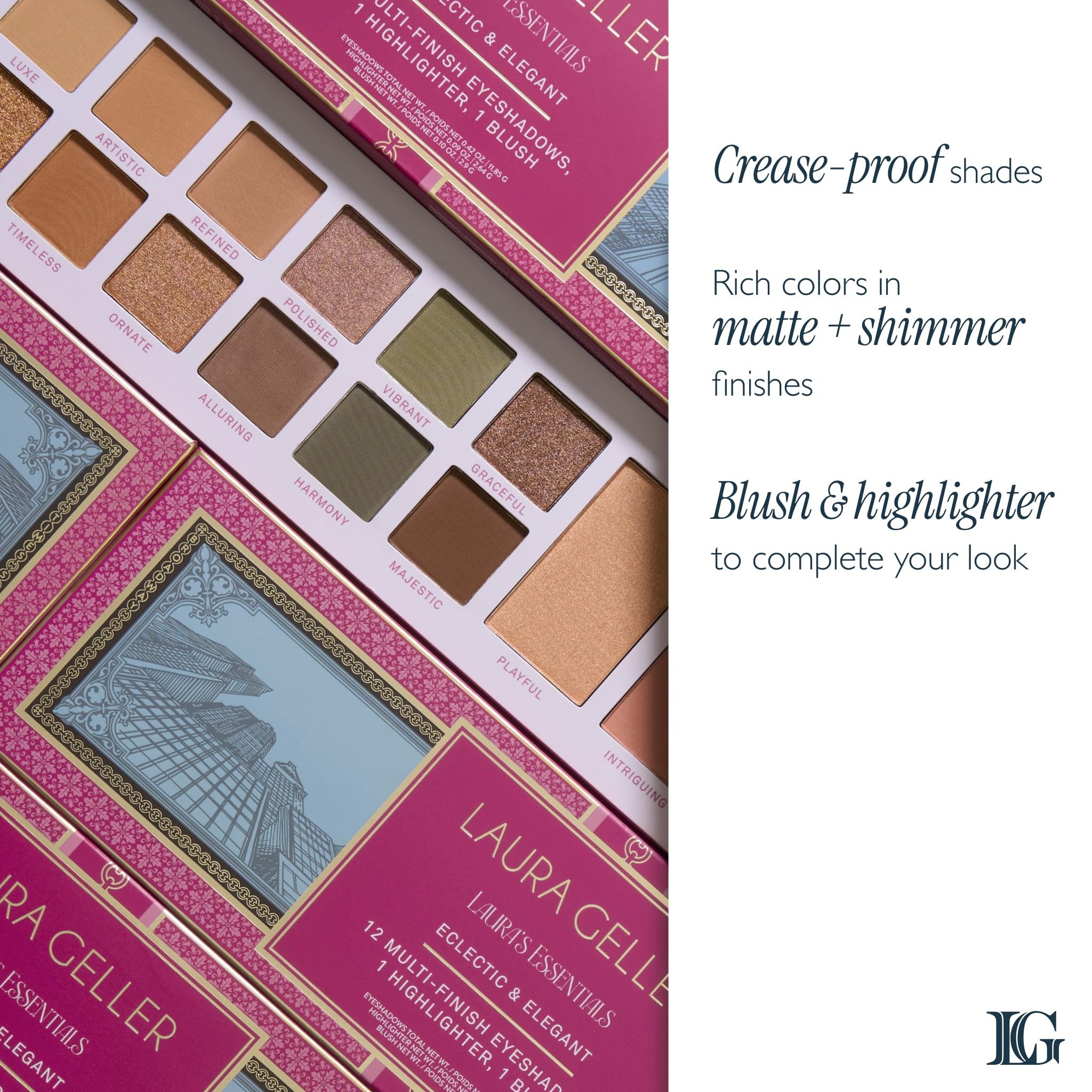 Laura Geller New York Laura's Essentials highlighter pan provides radiant luminosity.