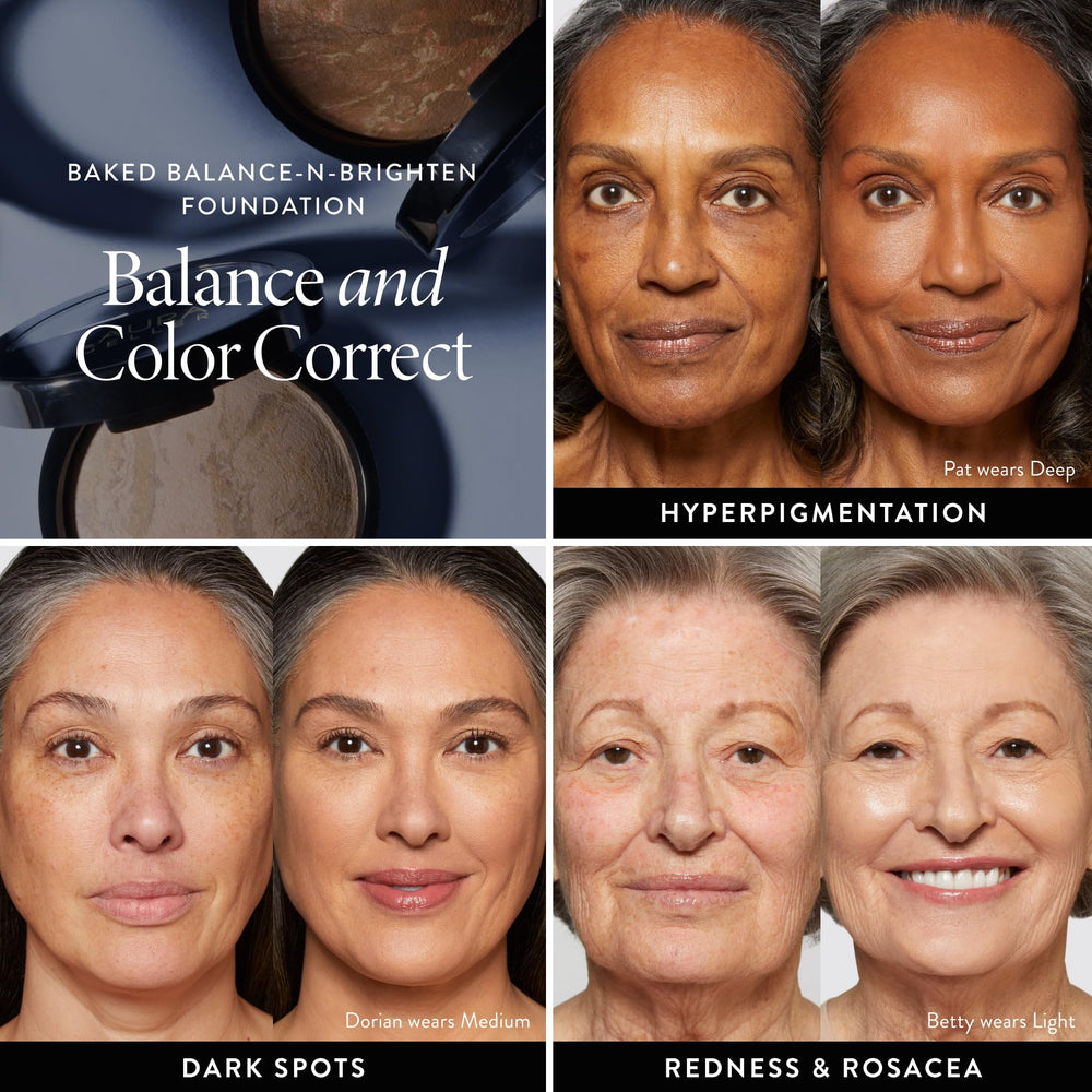 Laura Geller New York – fini naturel, idéal pour peau mature et ridules.