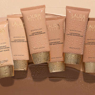 Laura Geller New York Quench-n-Tint fórmula con hidratación de la piel.