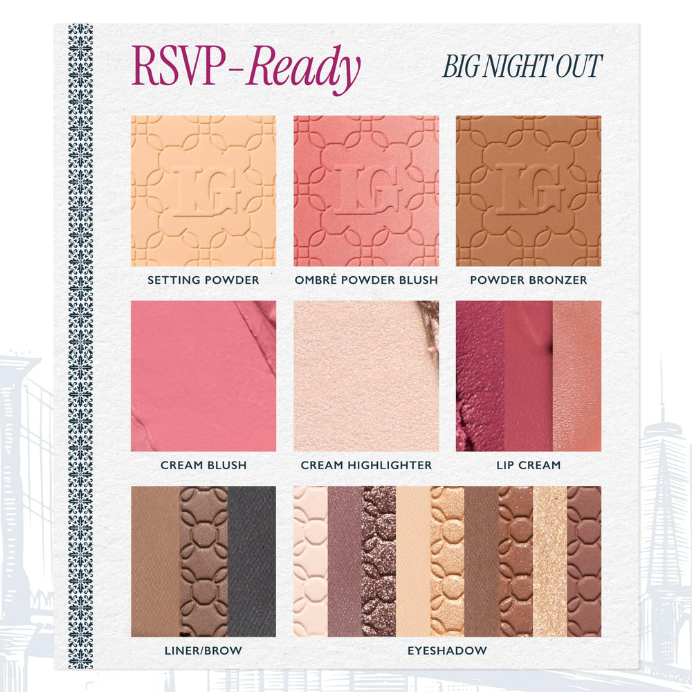 La Laura Geller New York RSVP-Ready: iluminador y polvo fijador para acabado duradero.