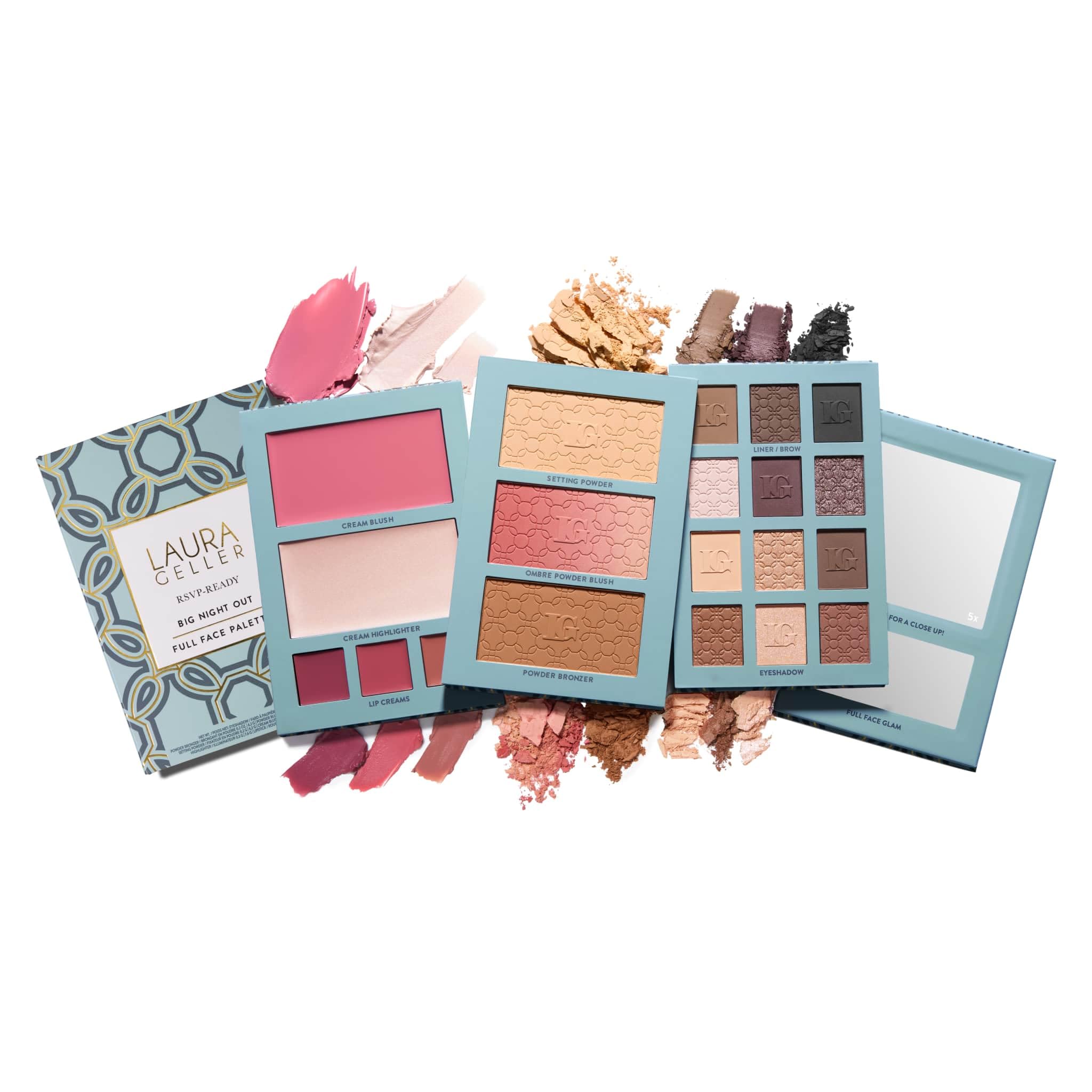 La Laura Geller New York RSVP-Ready: paleta maquillaje total para rostro y ojos, lista para eventos.