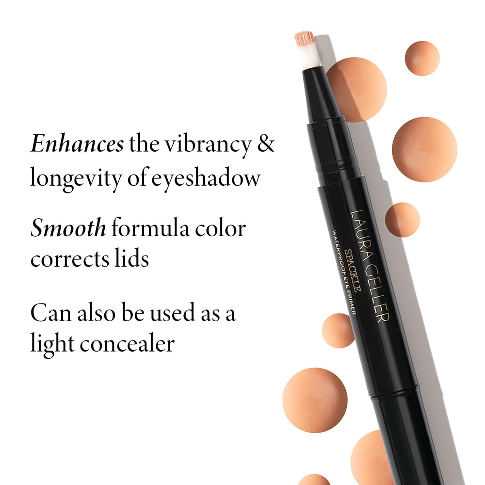 Spackle primer de ojos, textura suave que crea una base lisa para sombras.