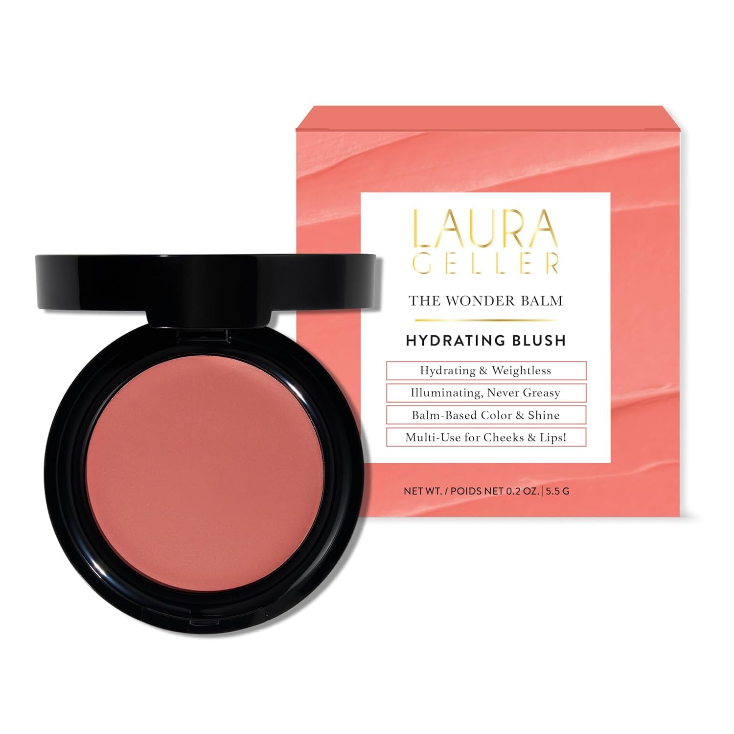 Laura Geller New York Wonder Balm aplicacion-mejillas: color suave e hidratación ligera para aspecto radiante.