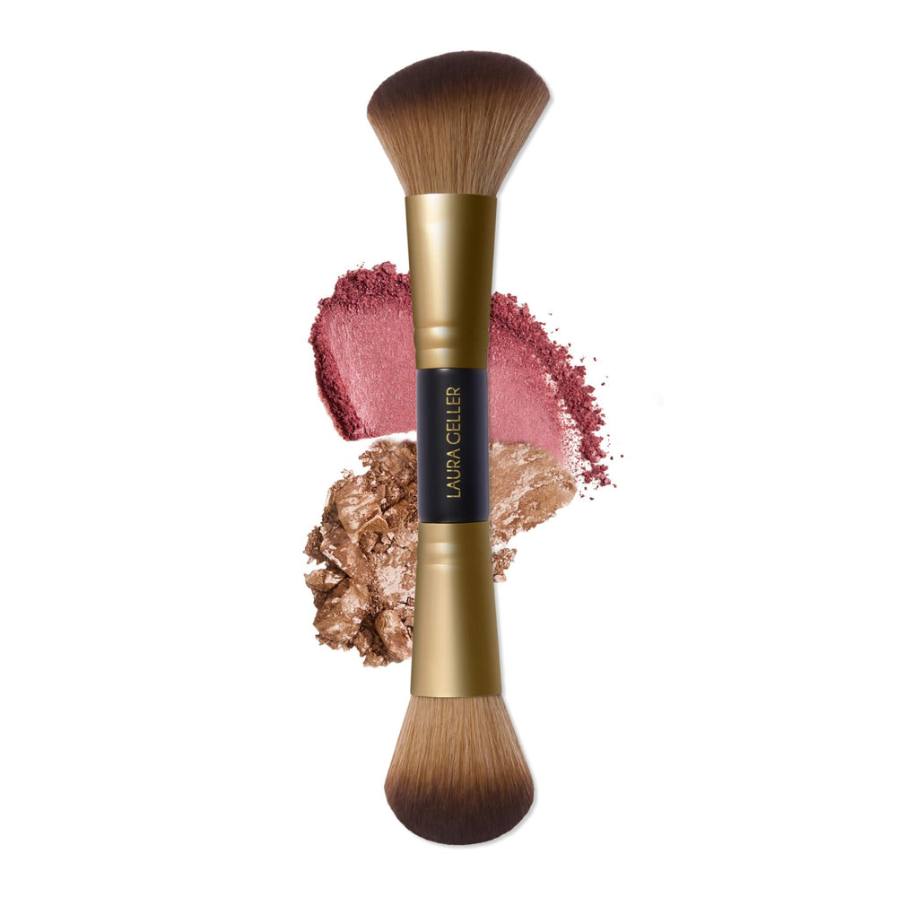 Laura Geller Nueva York, brocha dos en uno para rubor y bronceador, acabado natural.