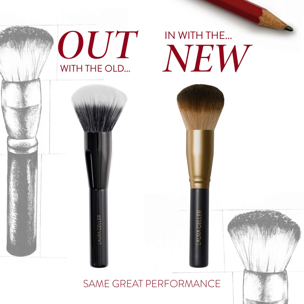 Laura Geller: cabezal domo para cubrir áreas faciales con acabado suave.