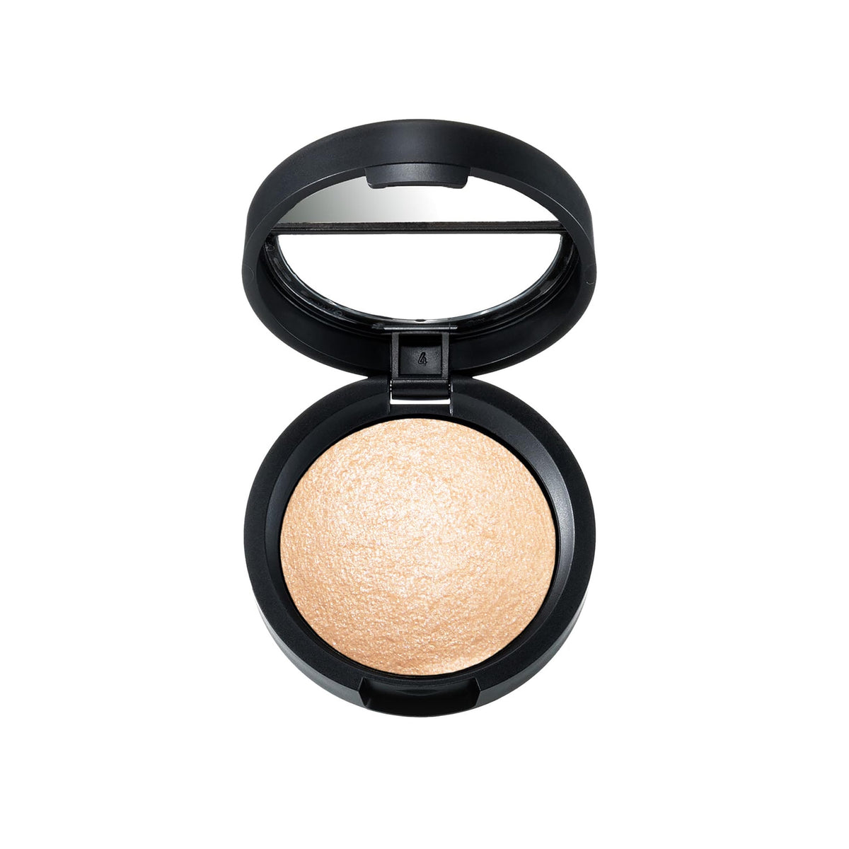 Laura Geller Portofino iluminador horneado resalta pómulos con brillo natural.
