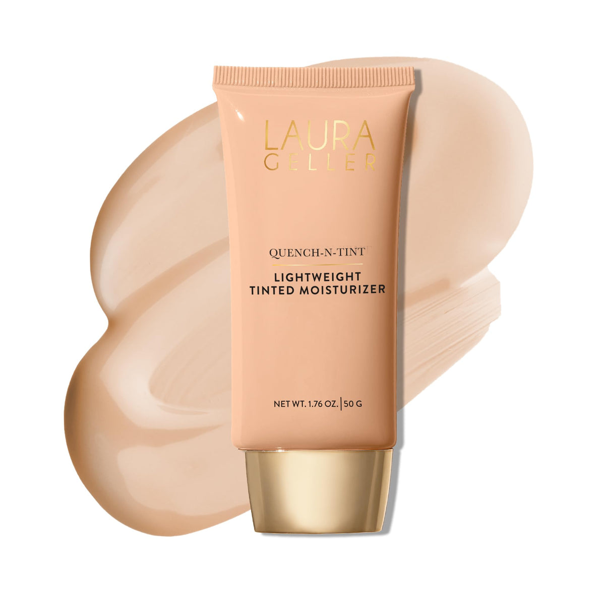 Laura Geller Quench-n-Tint bouteille: application facile pour un teint hydraté et lumineux.