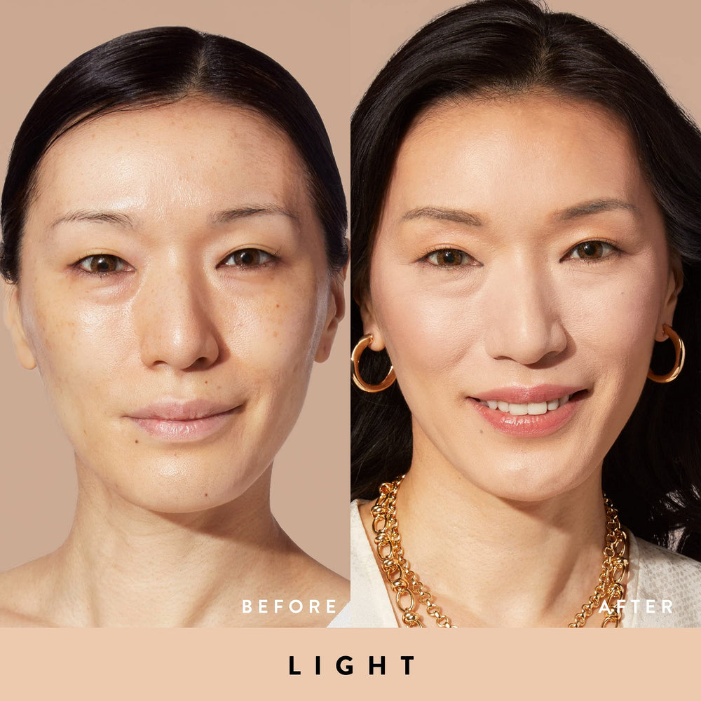 Teinte 02 Light de Laura Geller Quench-n-Tint pour couvrance légère et teint naturel.