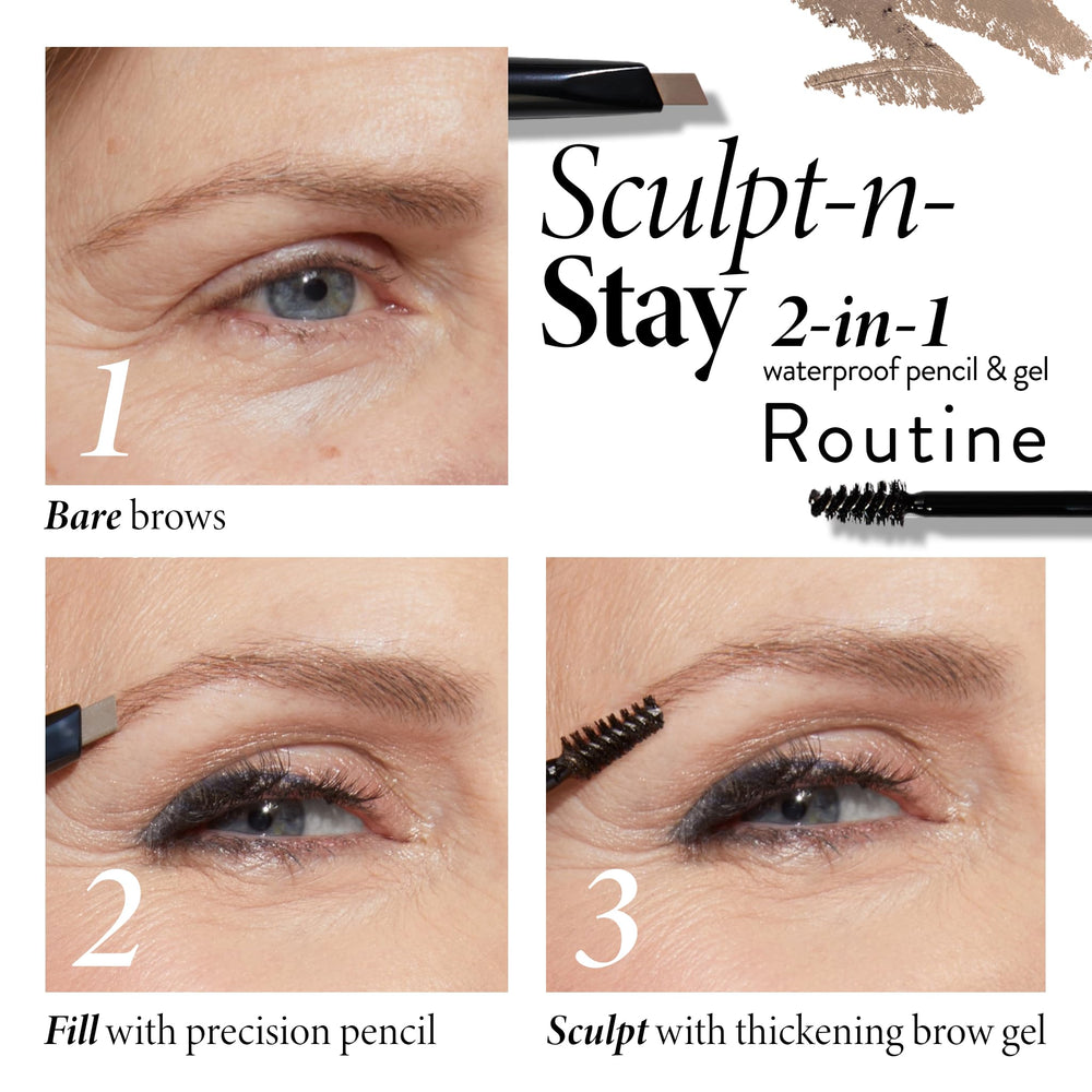 Sourcils définis avec traits naturels grâce au crayon Sculpt-n-Stay