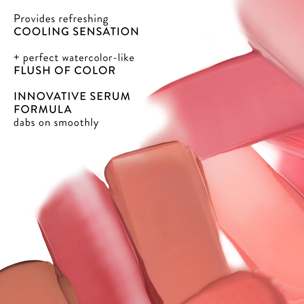 Laura Geller Serum Blush Tint contient de l’acide hyaluronique et hydrate délicatement