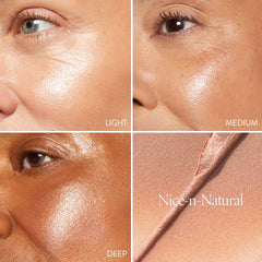 Aplicación suave de Laura Geller Wonder Balm en las mejillas.