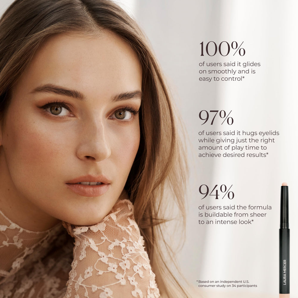 Laura Mercier Caviar Stick – swatch sur paupières montrant la couleur Vanilla Kiss