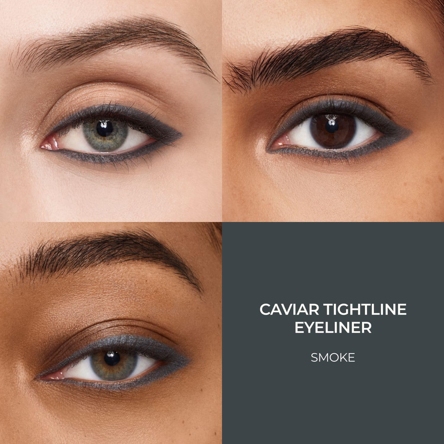 Color intenso de Laura Mercier Caviar Tightline para un look ahumado.