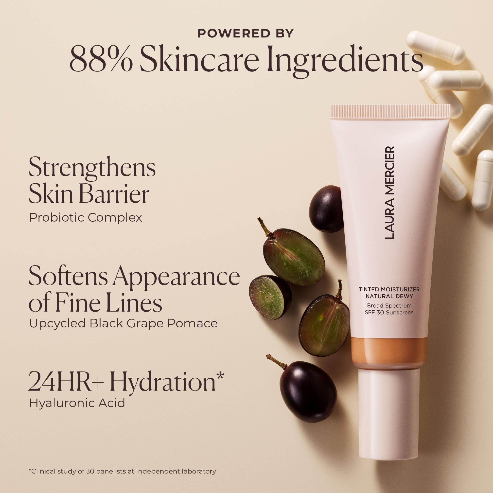 Laura Mercier hidratante tintado natural radiante, pensado para climas húmedos