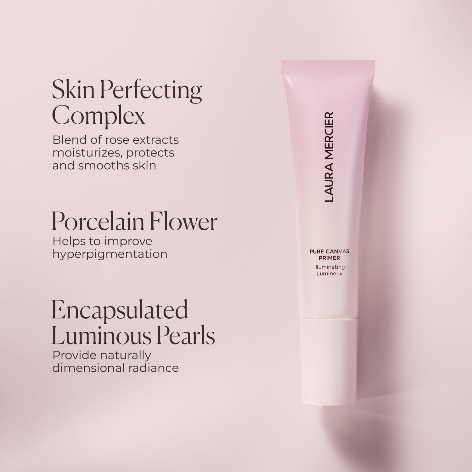 Laura Mercier Pure Canvas Primer duración hasta 12 horas para maquillaje intacto.