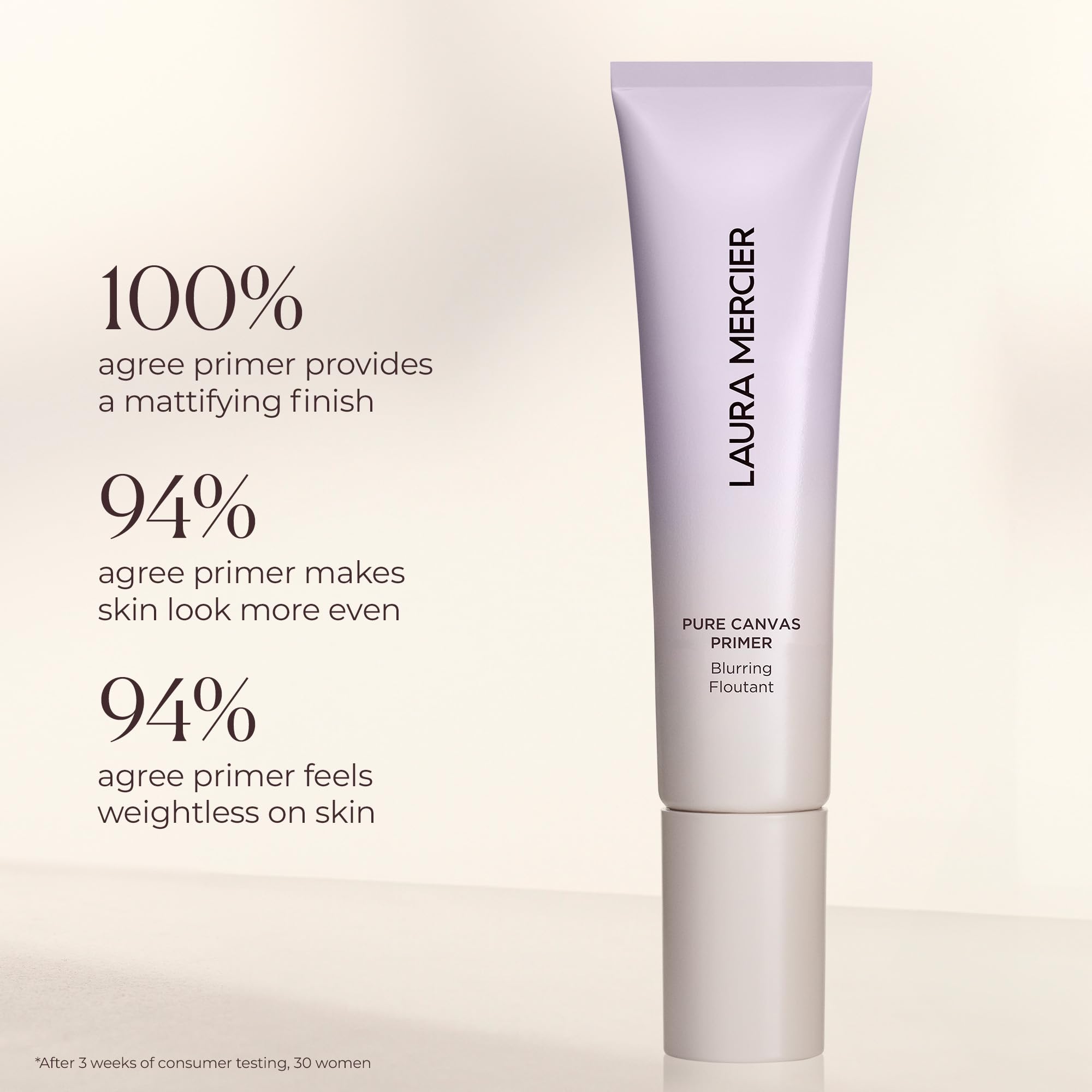 Laura Mercier Pure Canvas Primer sin silicona, no comedogénica para piel grasa
