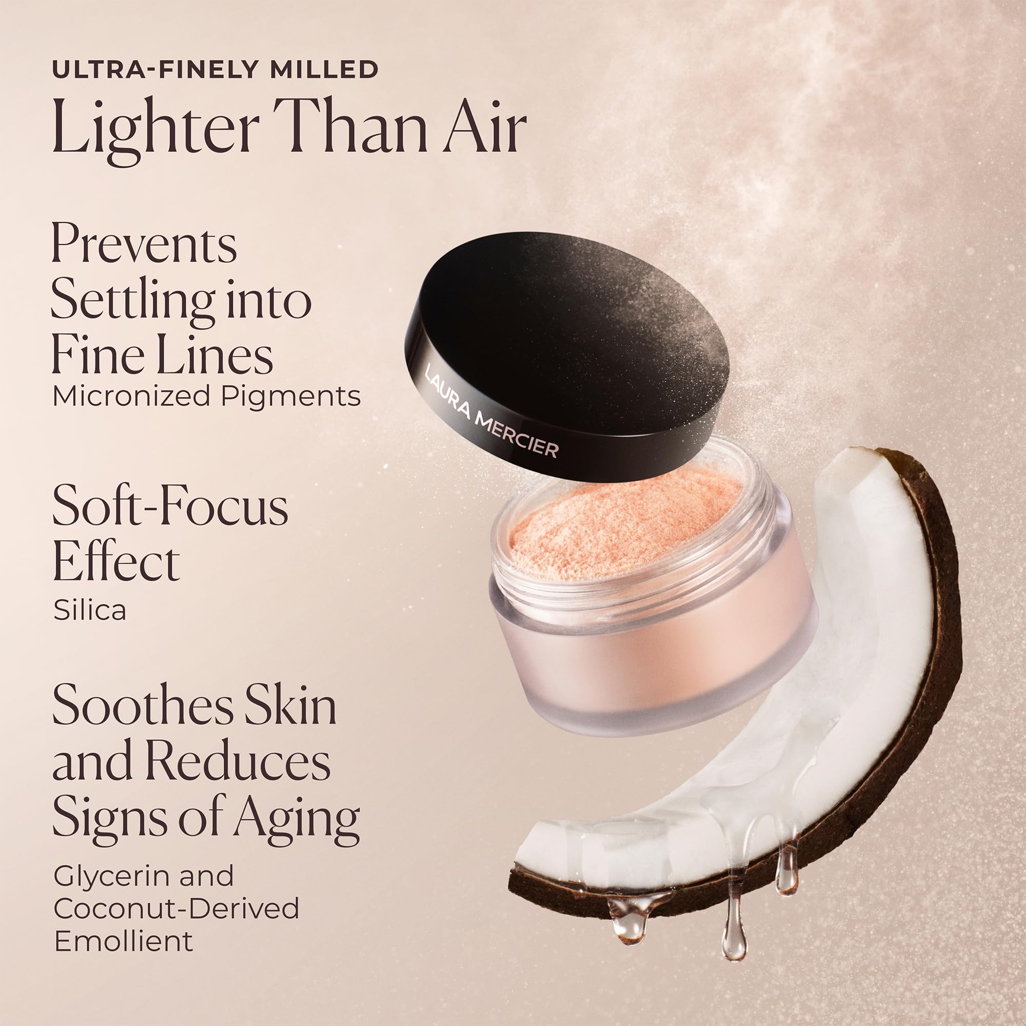 Laura Mercier Secret Brightening Micronizados: pigmentos ligeros que resisten pliegues para un resplandor natural