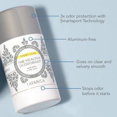 Lavanila Sport Luxe deodorant with fresh scent ideal for daily use.