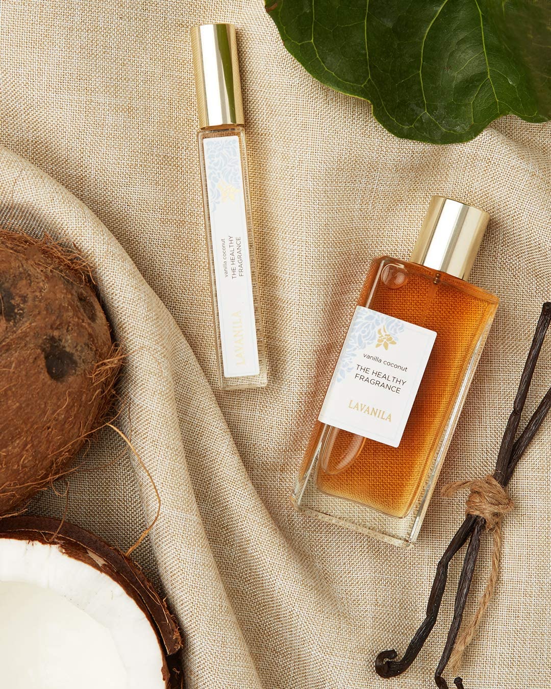Lavanila Vanilla Coconut perfume roller on clean skin for lasting scent