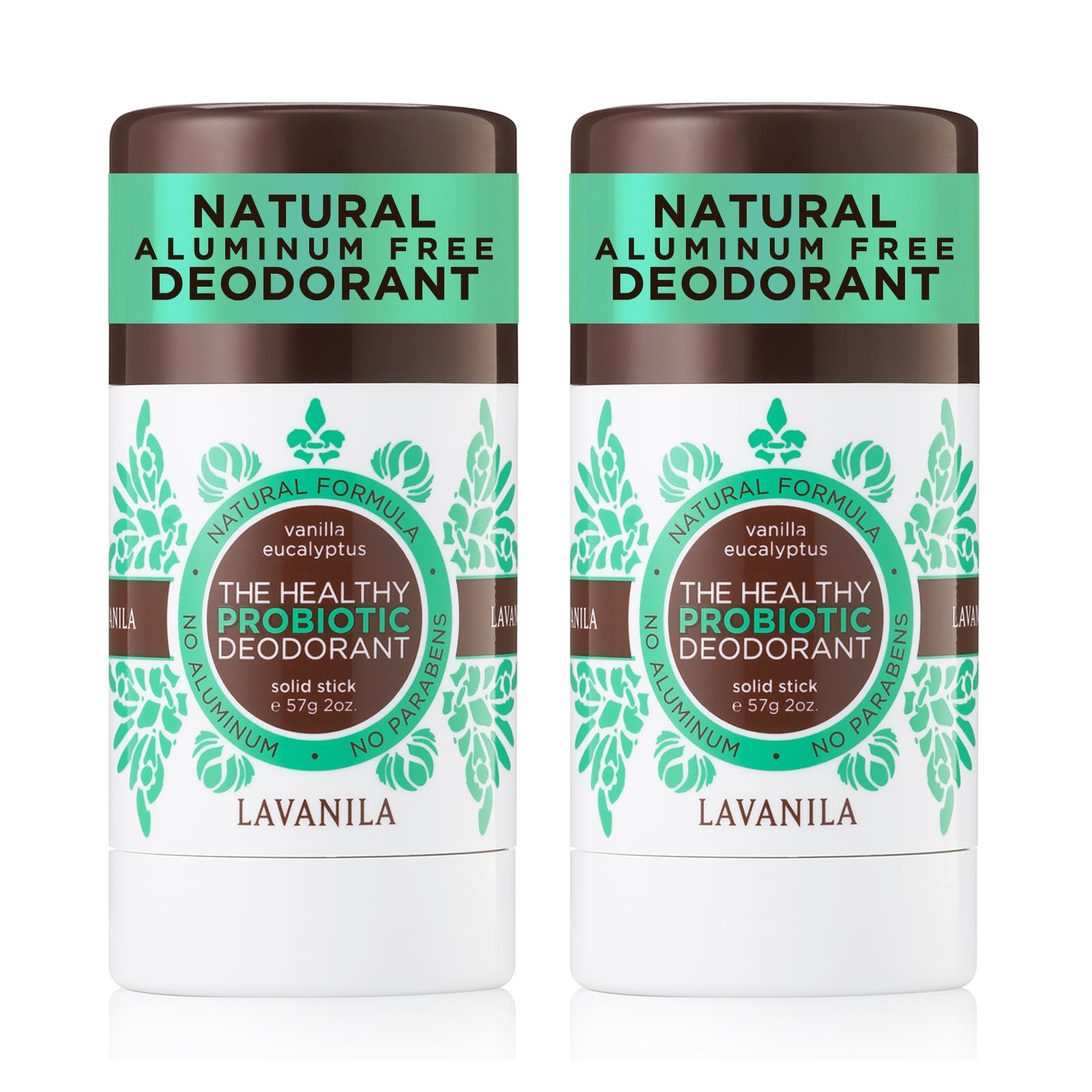 Desodorante Lavanila Vanilla Eucalipto en barra frente, aroma fresco y sin aluminio.