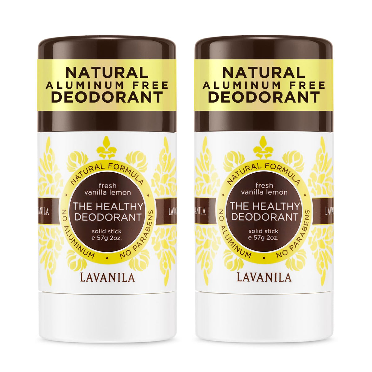Lavanila Vanilla Lemon: paquete de dos desodorantes para protección duradera.