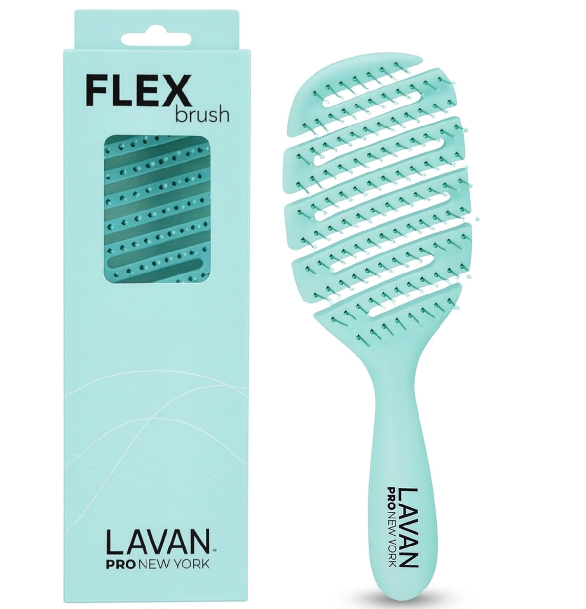 LAVANPRO New York Cepillo Desenredante Flexible Turquesa para cabello suave