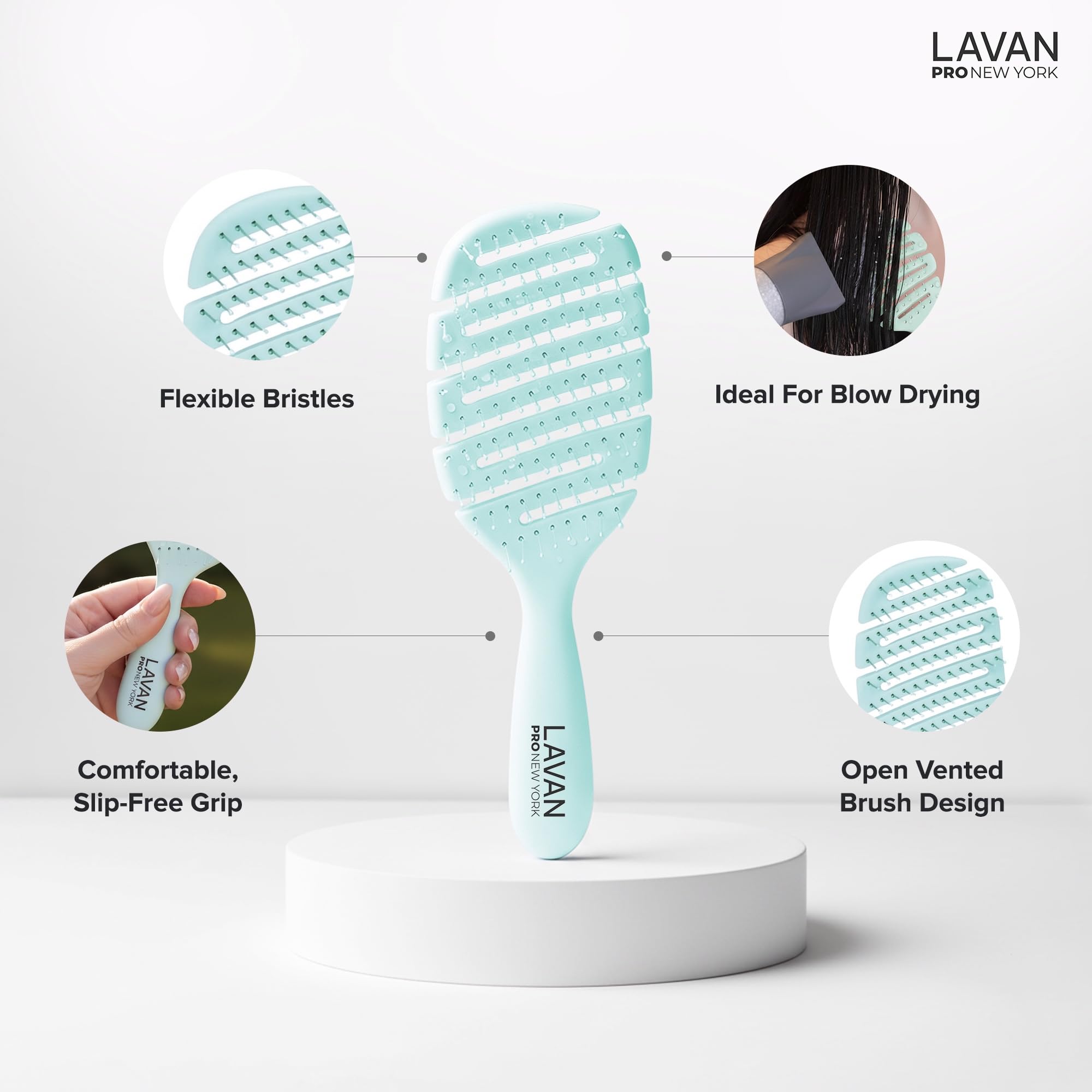 LAVANPRO New York Cepillo Desenredante uso diario para toda la familia
