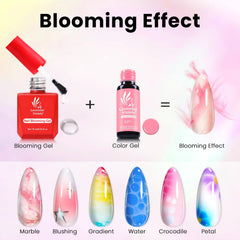 Lavender Violets Blooming Gel, aplicación con pincel detallista, precisión para líneas finas.