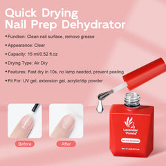 Lavender Violets deshidratador uñas, aplicación con pincel para cobertura uniforme