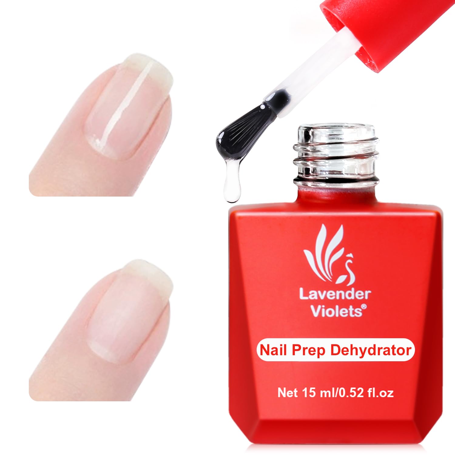 Lavender Violets deshidratador uñas, botella vertido, adherencia mejorada