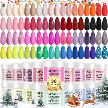 Lavender Violets kit de inmersión 36 colores para uñas brillantes en casa