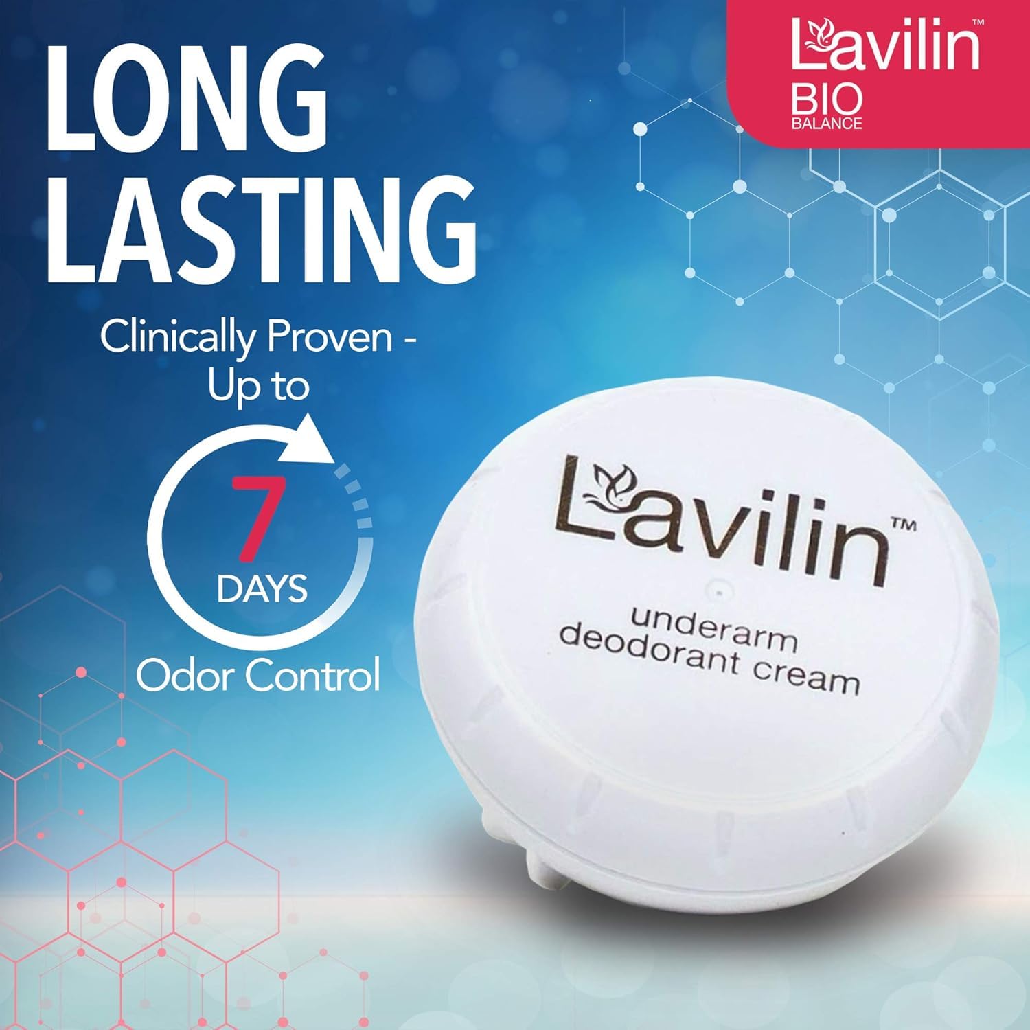 Lavilin Desodorante para axilas, textura cremosa suave al contacto.