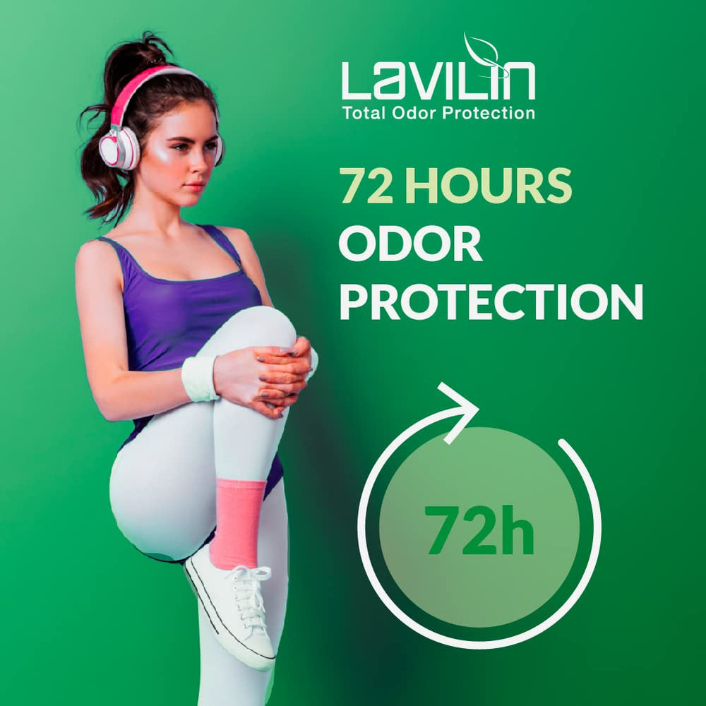 Lavilin desodorante natural con extractos para protección todo el día.