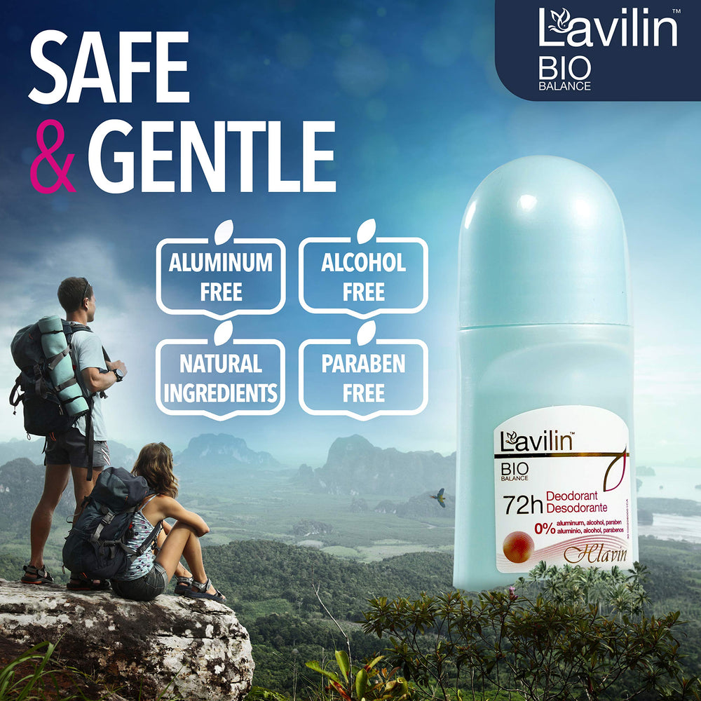 Desodorante Lavilin Roll-On envase compacto de 2oz para viajar.