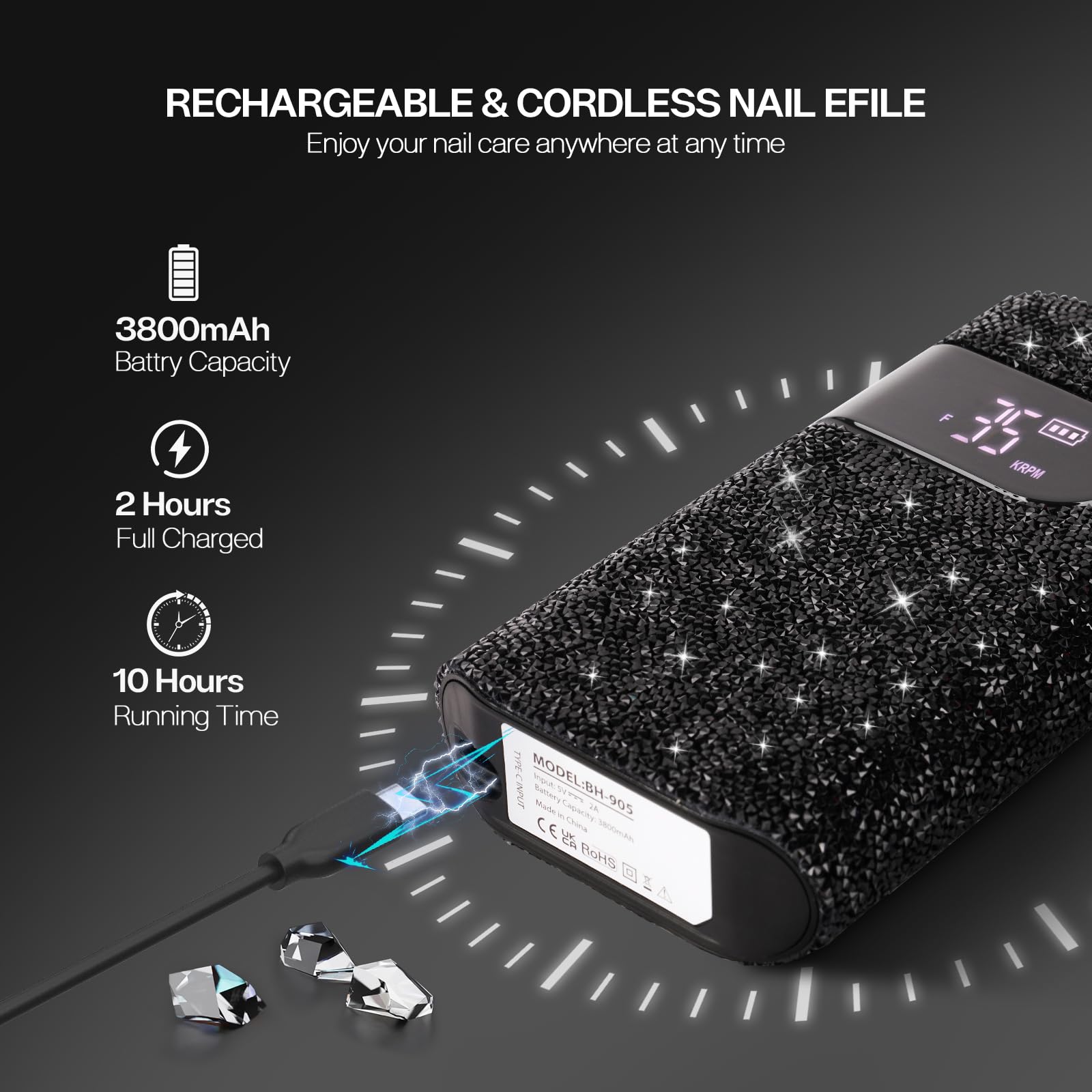 Lavinda batería recargable de larga duración para uso sin cables.