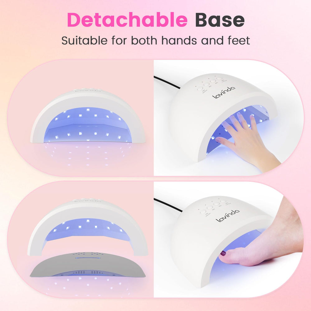 Lavinda compatible con múltiples geles de uñas para curado rápido.