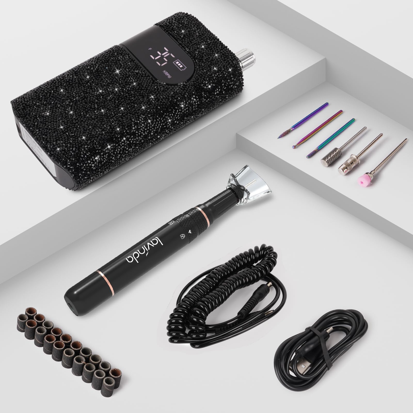 Lavinda conjunto de manicura completo con herramientas esenciales.