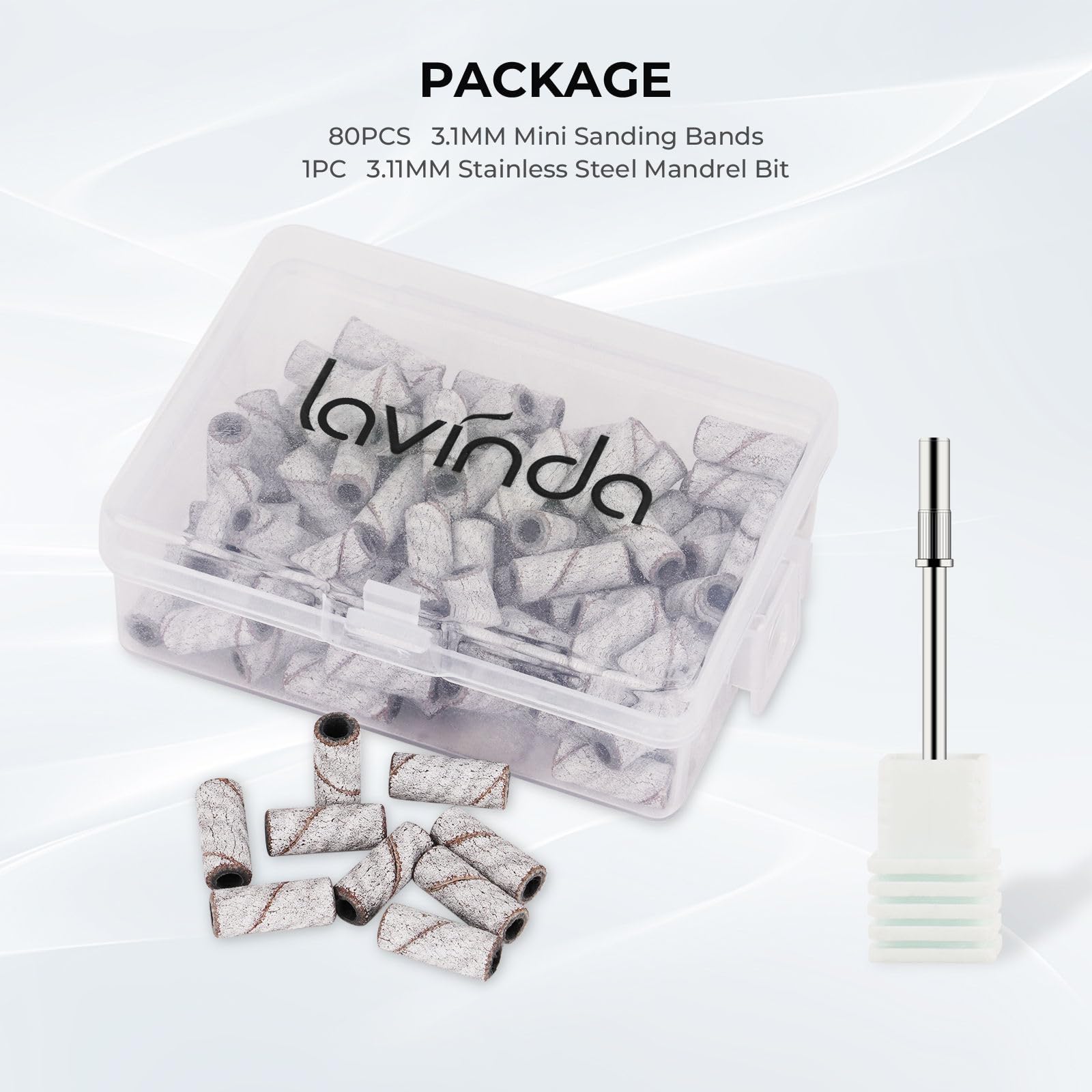 Lavinda empaques y detalles de seguridad de lijado para salón.