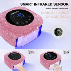 Lavinda UV 54W, amplio espacio para curar cinco uñas.